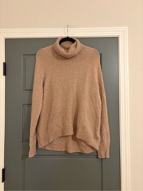 J.Crew Supersoft Yarn Wool Alpaca Turtleneck Sweater Tan Size M